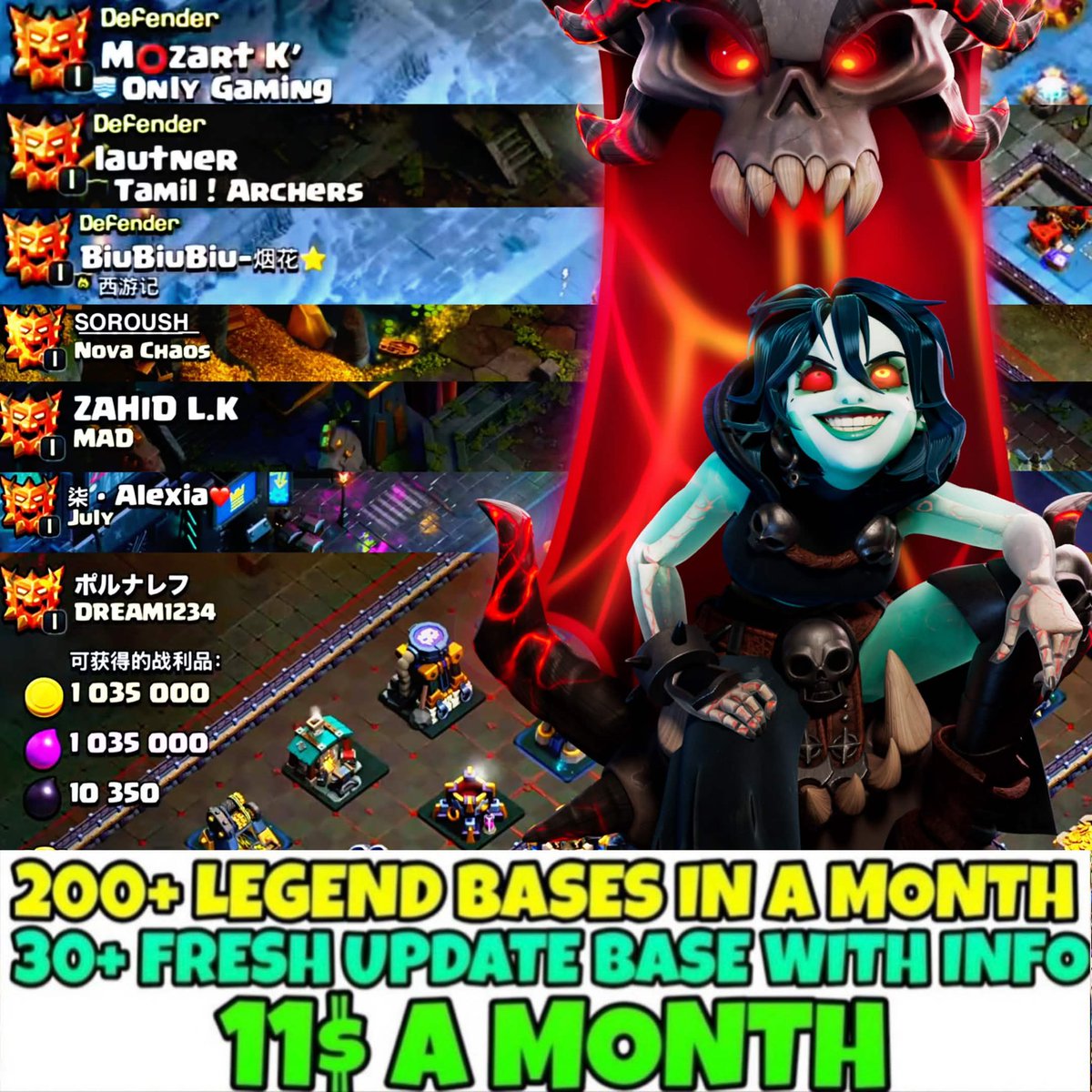 COCbaselibraryX's tweet photo. New 2026 updated th18 legend bases with links
Looking for daily top players legend bases
Join us
200+ bases shared in a month
11$ a month cost
Open a ticket for a order.
https://t.co/6kOtQcLkAT
Like, follow & Repost
#coc #ClashofClans #clashon https://t.co/djTj7lJ9mR