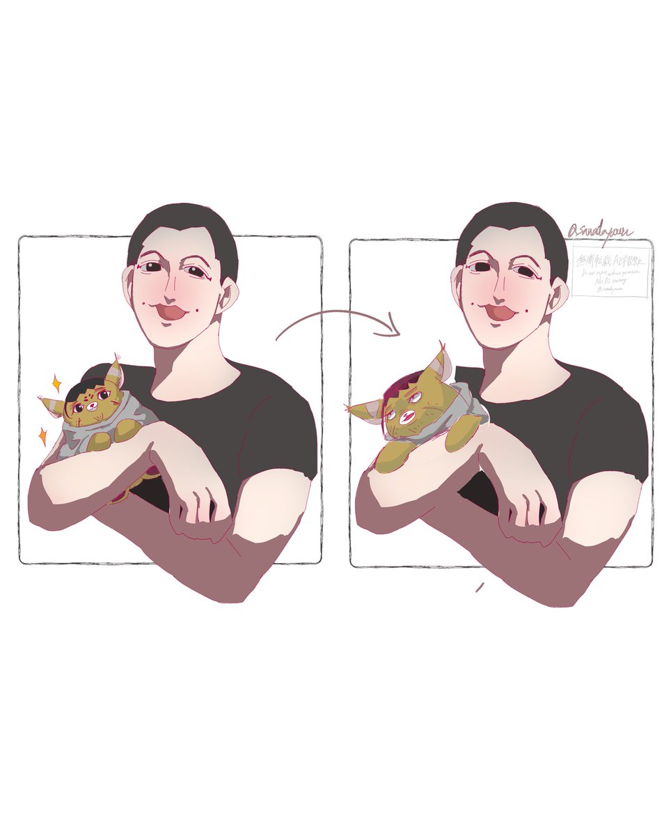 sawadayooou's tweet photo. 落書き。塗りの最適解見つけたい https://t.co/e9IQz2pn4h