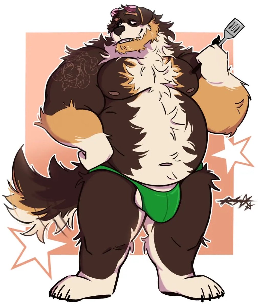 EddieTheBigDog's tweet photo. Here’s my Dilfy dog Eddie!
Dumbass forgot his clothes..but damn what a view..

Art made by @rocksomnia28  go check them out!!! https://t.co/Gv2ZNdxT8J