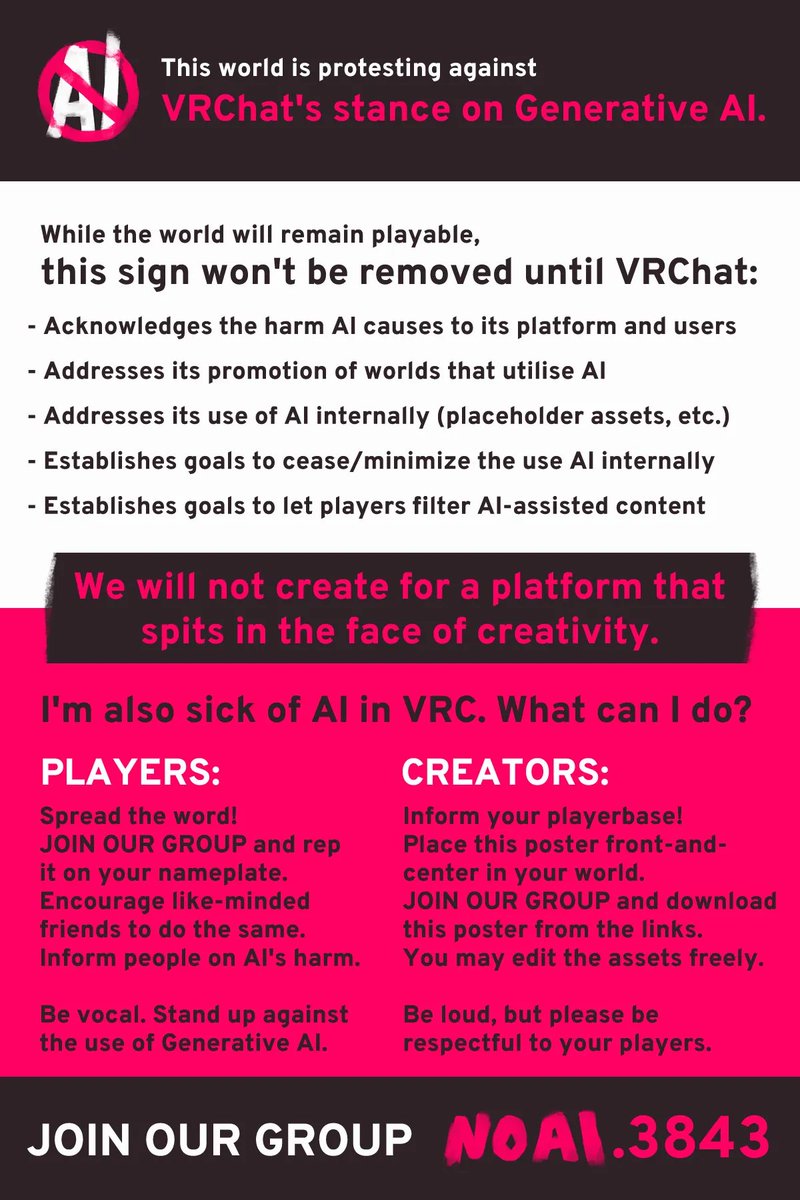 P4tr0ll's tweet photo. @VRChat Join the group and use this poster in your worlds. 
More info on
https://t.co/tT82mCpHLW https://t.co/V10u2PBr8V