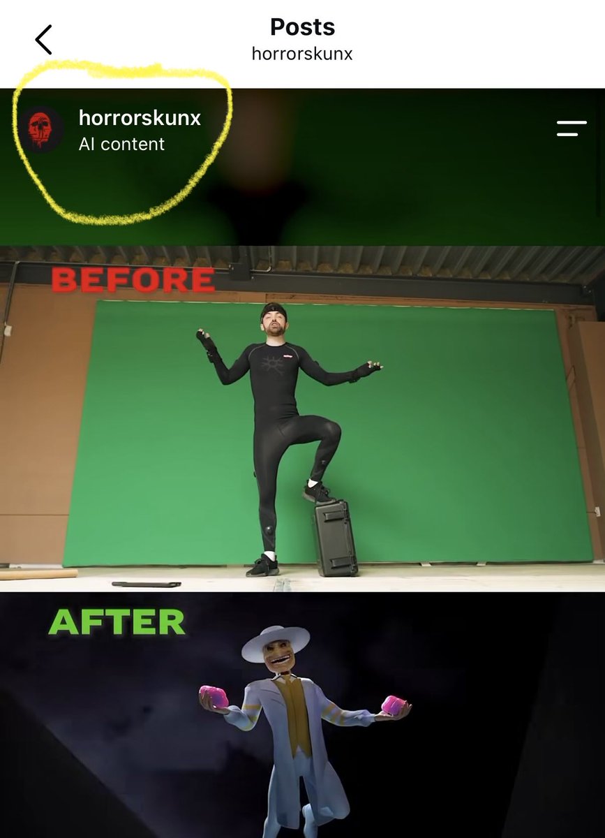 Horror_Skunx's tweet photo. Insta is flagging our content as “ai” for the past 3 shorts we posted… truly a disgusting platform automatically flagging AN ARTIST behind the scenes as ai LOL https://t.co/5m1OXuXYP1