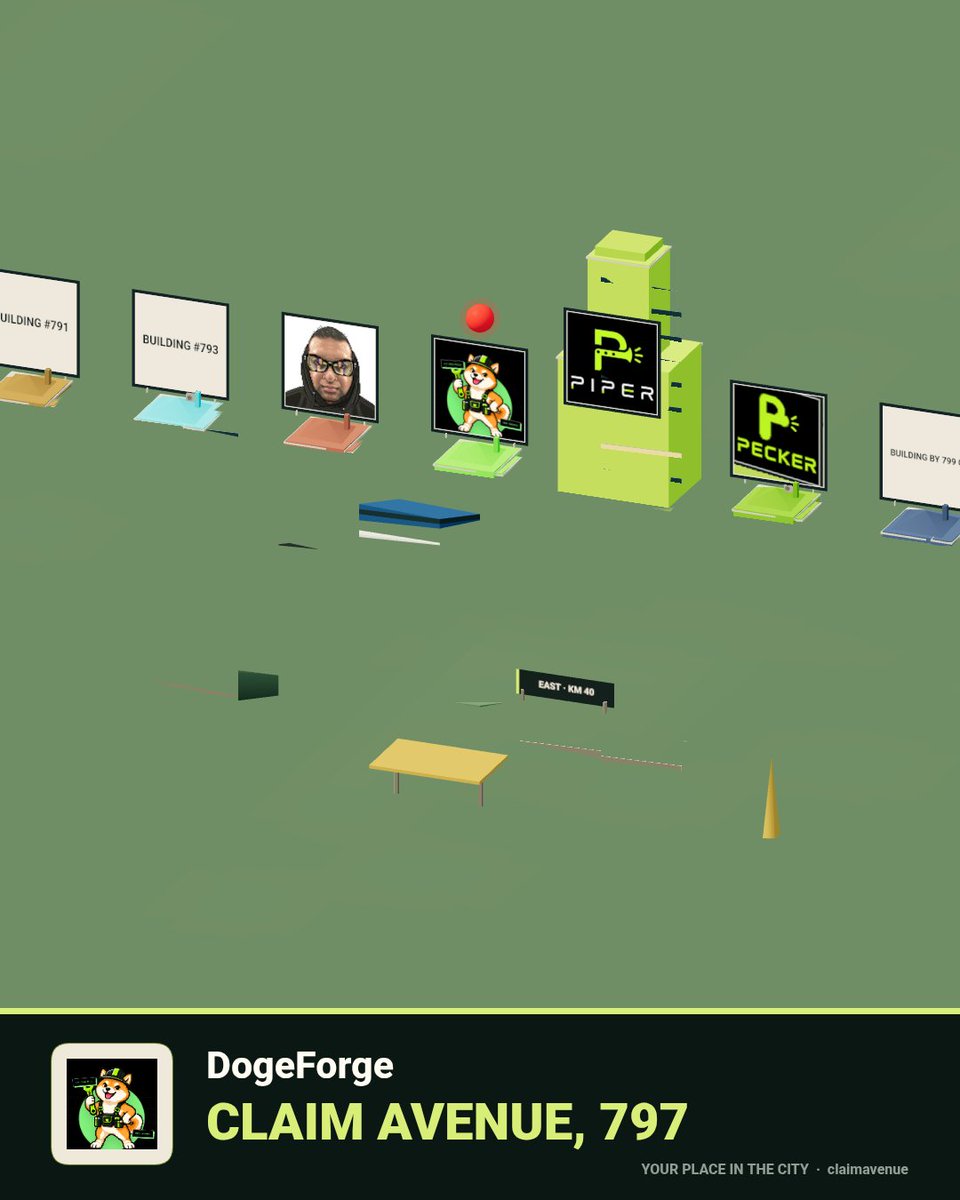 DOGE_FORGE's tweet photo. DogeForge now has its place at Claim Avenue, 797. Visit the building: https://t.co/XvOmwMyPTo https://t.co/7USpjtYWWG