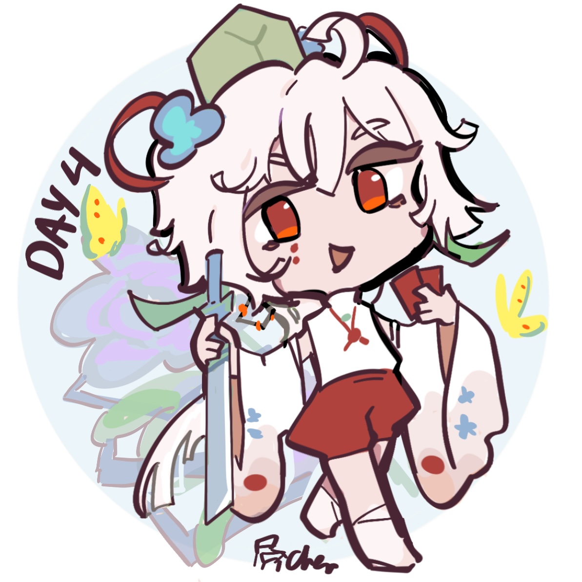 tabletsheet's tweet photo. Day 4: Paper
"The girl I played cards with"

Shiranui cosplaying as Karuta
#Onmyojitober2026 #illustration #阴阳师 https://t.co/TUonJ98Mm3