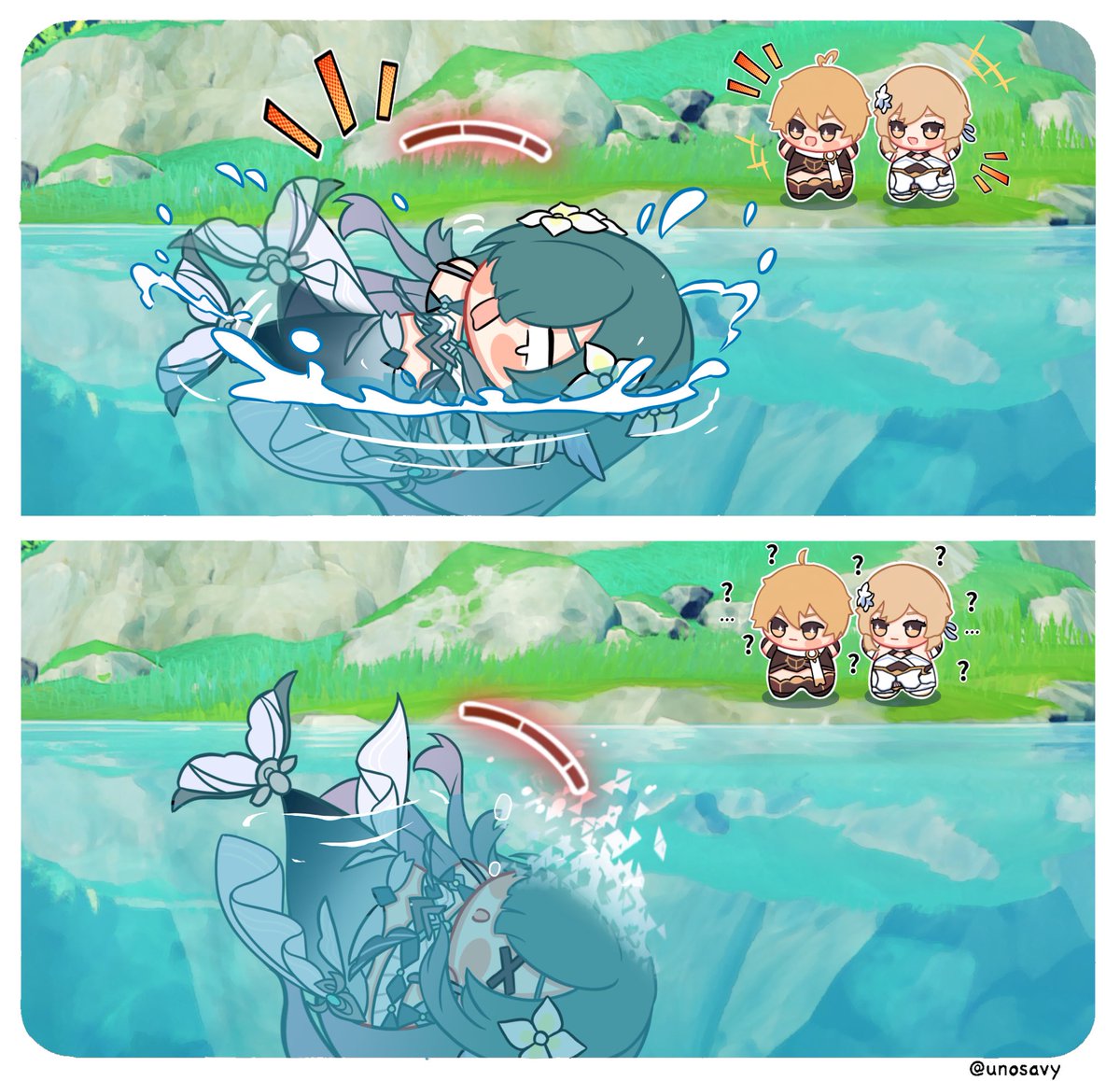 unosavy's tweet photo. A fish can drown 
#GenshinImpact #vodyanitsa https://t.co/cRRUeqYCUp