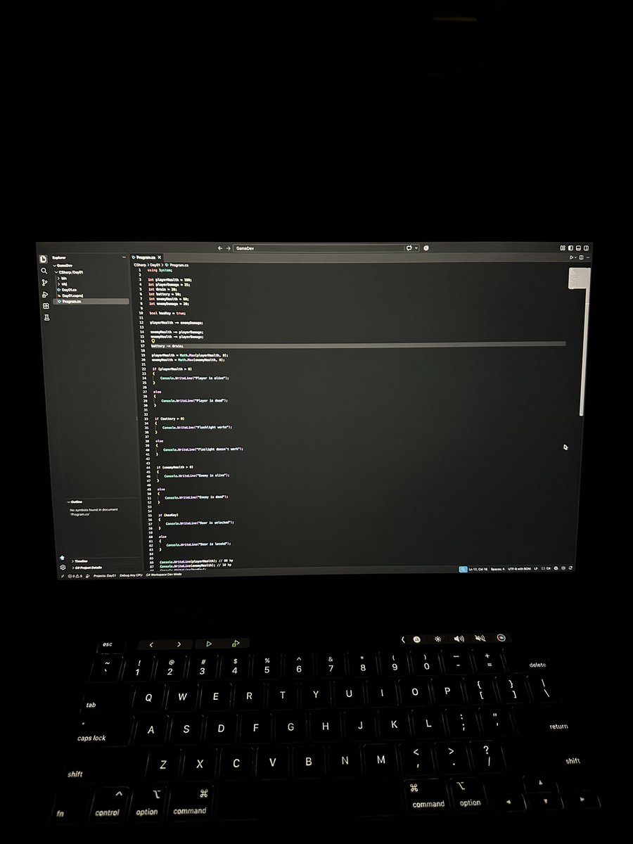 tokyshiro_da's tweet photo. Dia #3 aprendiendo a programar en C# https://t.co/DwioOteast