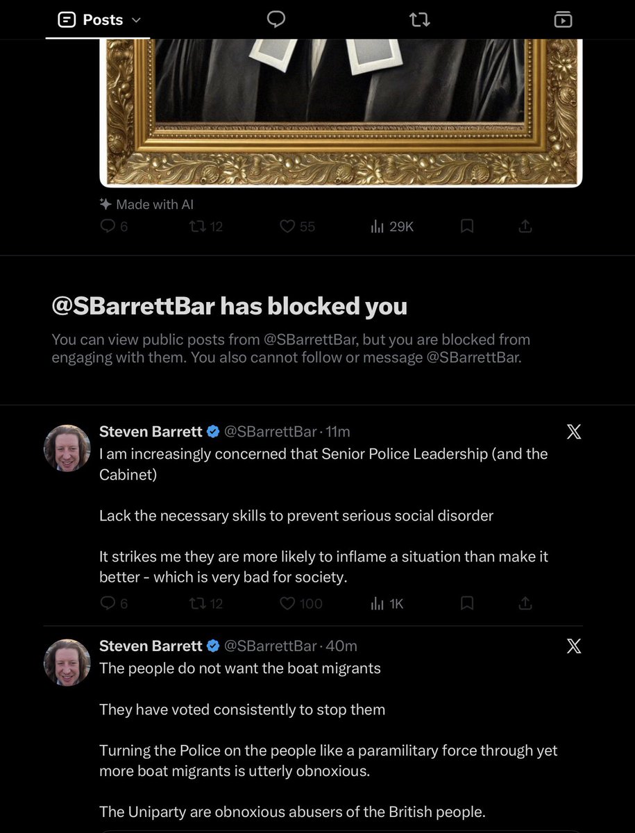 Elwick70's tweet photo. I’ve just been blocked by the bat shit barrister Barrett for pointing out that he was wilfully spreading misinformation to his salivatingly gullible followers who feast on his every post.

People, get wise. These malcontents are the real 5th column. https://t.co/cunnEq8EW6