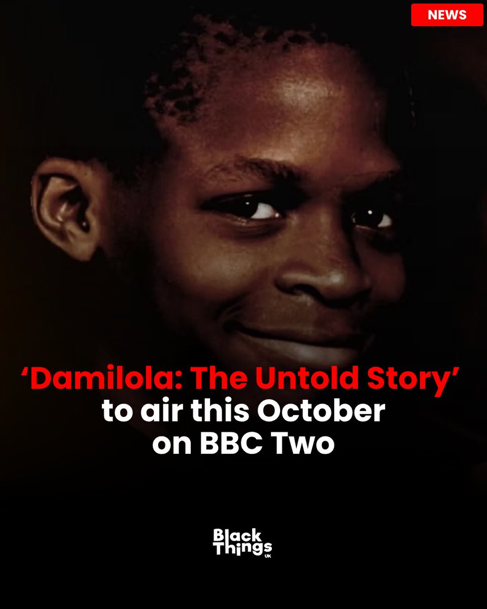 Blackthingsuk's tweet photo. A new documentary, Damilola: The Untold Story, will air on BBC Two this October, looking back at the life of Damilola Taylor and the impact his death had on those around him.

Damilola: The Untold Story airs on BBC Two on Monday 5 October at 9pm. https://t.co/d44faCTFFC