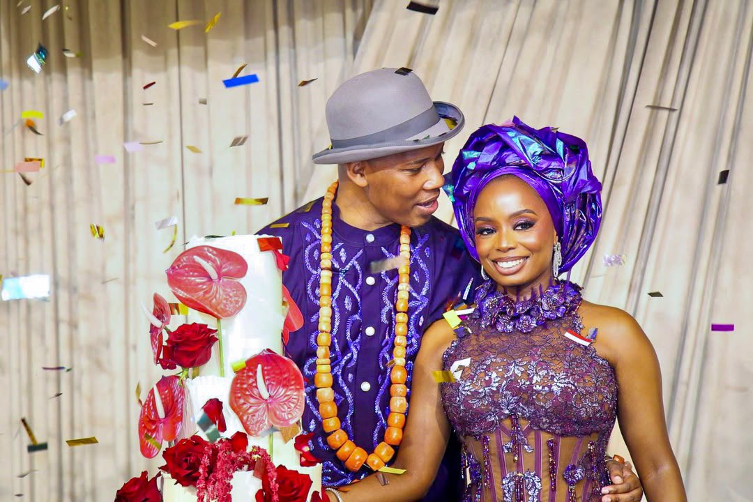 bukolasaraki's tweet photo. We congratulate both families on this happy occasion. To Temi and Maro, we wish you a home built on friendship and mutual respect. May God bless your union. https://t.co/C8zRfUxD9m