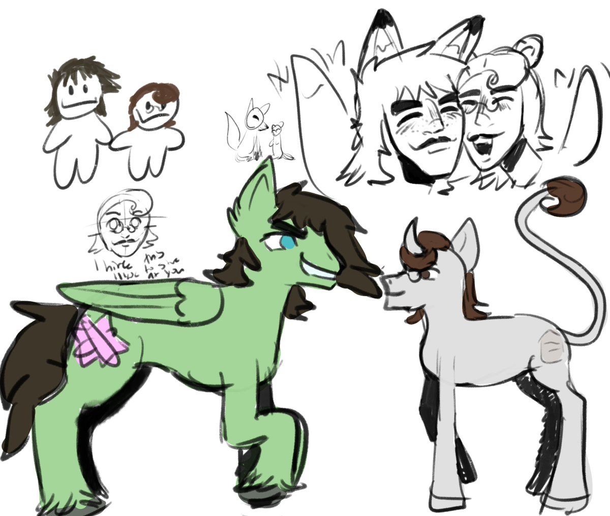 Linkscringecave's tweet photo. Joseph and llyod doodles execpt them being ponies take up most if the page https://t.co/Vy4OPKvaJT