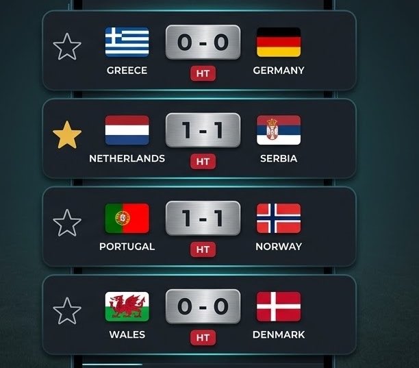 EasyEase01's tweet photo. Every match is level at half-time. 👀

No one willing to give an inch tonight. ⚽️ https://t.co/LEln5BCdfA