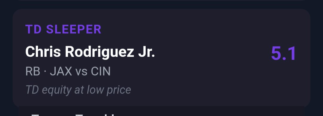 PeepsFF's tweet photo. @SleeperNFL Peeps app has now called sleeper TDs two weeks in a row.  Flat bet on our sleeper calls would have you up monster units. https://t.co/5QOeSZKKRM