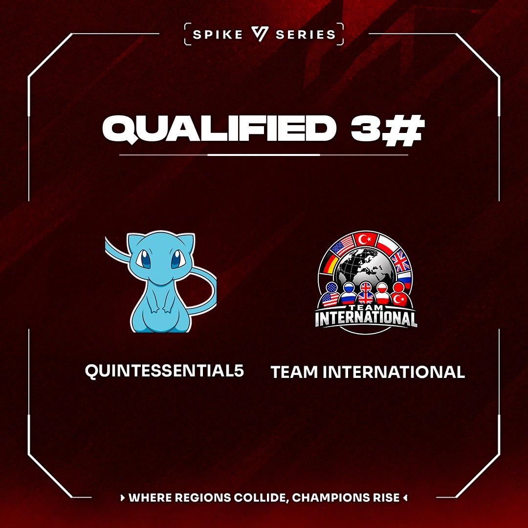 SpikeSeriesDACH's tweet photo. Two more teams have secured their place in the Regional League! 

🏆 OPEN QUALIFIER #3 QUALIFIED

QUINTESSENTIAL5
TEAM INTERNATIONAL

Congratulations to both teams on earning their spot. The road to Convergence EMEA continues. 🌍

Where regions collide, champions rise. https://t.co/jDxCn7GZbk