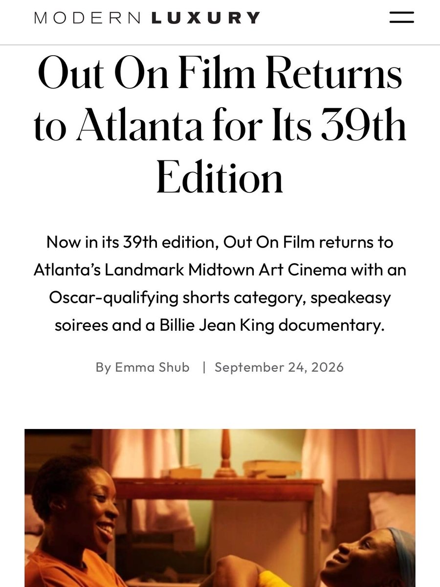 OutonFilm's tweet photo. Grateful to see #OOF39 getting so much love in the press! 💜
Thank you to everyone helping shine a light on our filmmakers and their stories, and a special thank you to our publicist @gardnerdh for helping amplify Out On Film.
#OutOnFilm #LGBTQFilm https://t.co/fSZcPcK4wP