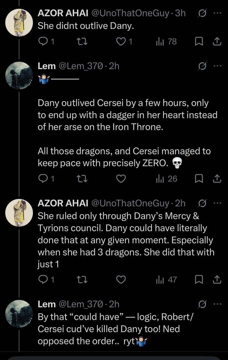 Lem_370's tweet photo. @UnoThatOneGuy @hquestudio @sir_great07 Pick a lane dude..
Who moved the goalpost😂??

You had to go on ur entire “cud have.. cud have.. cud have….” Rant to defend ur dany😂

And oii.. outlived by a few hrs.. and never even got to sit on the throne?😂

Great legacy..

So finally wen u had 0 arguments left.. 🥅—> 🥅! https://t.co/VK0GeKvGyk