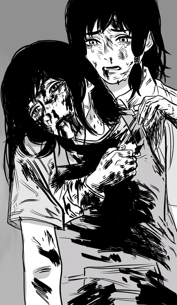 profilicnekro's tweet photo. Day 4 of the #CSMTOBER
Past
 Id like to imagine fumiko when to eat with her parents after work before denji and aki killed them as collateral https://t.co/DFF2HwE18g