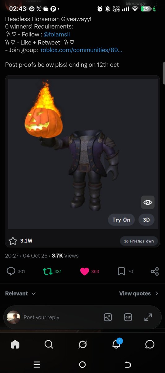 risxzyyy's tweet photo. @folamsii donee... 😆🎃 https://t.co/HgbmUfmOuB