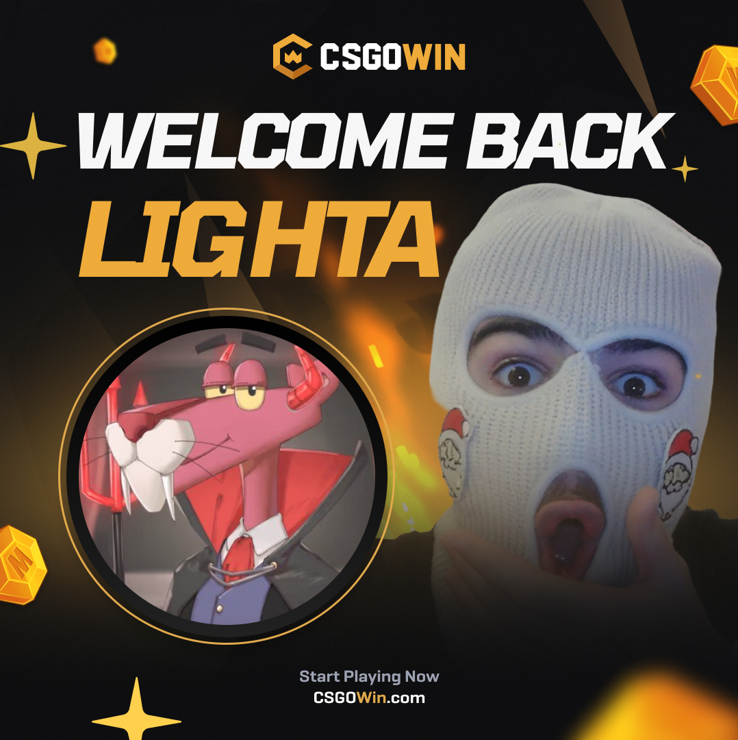 CSGOWincom's tweet photo. Welcome back @Lighta888, we've missed you! 👑

To celebrate his return, we're giving away $100 🎁
👤 Follow @CSGOWincom &amp; @CSGOWinEsports 
👇 Like, RT &amp; tag 1 friend

❗️Lighta is streaming his comeback session in 10 minutes, don't miss out!
➡️ https://t.co/VaZo1c4USA https://t.co/z0TqQULw6f