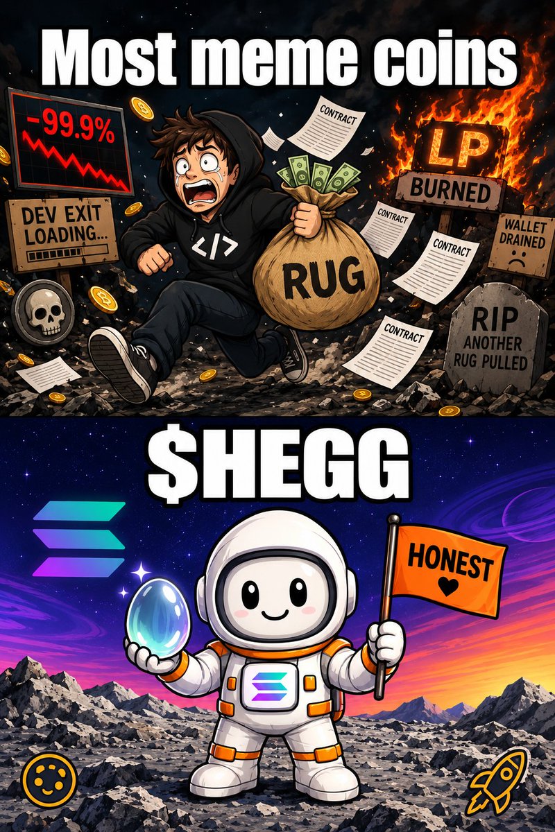 NIF3MIMETA's tweet photo. my meme entry: 
Other projects crack under pressure. This one just hatches

They rug. We hatch. 🥚🚀
Meet $HEGG.

@lesi_crypt || @HonestEggSOL
tg: https://t.co/yHUVH3gqj2 https://t.co/cX8bN43bVP
