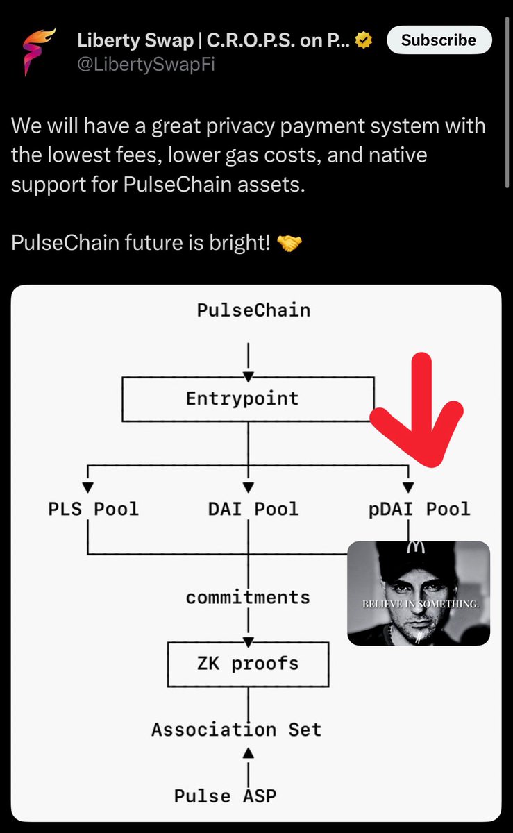 yourfriendSOMMI's tweet photo. ❤️💛💚💙

🚨 BREAKING 🚨 

LibertySwap posted a pDAI diagram of PulseChain privacy payment system.

👉🏼 It shows pDAI connecting with PLS and DAI.

PLS = Native L1 Gas
DAI = Ethereum Stablecoin
pDAI = ❓❓❓

🔮 Prophecy Speculators believe pDAI could be a GENIUS Compliant, OIP Native Decentralised Stablecoin

(OIP = Ownerless, Immutable, Permissionless)

💅🏻 Soyboys say it’s an extraction scam run by a Vietnamese Kid who fooled Richard Heart 3 years ago, continuing to poison Pulsechain.

What do you think?