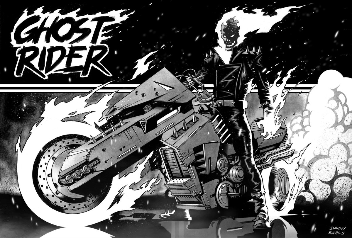 FelixComicArt's tweet photo. Ghost Rider original art commission by @dannyearls16! 11x17! A young superstar talent is emerging before our eyes! List opened up exclusively to newsletter subscribers two weeks ago and instantly filled up! Join our newsletter for all opportunities! https://t.co/PN7SK4vZ3T https://t.co/wxaRxnTI1p