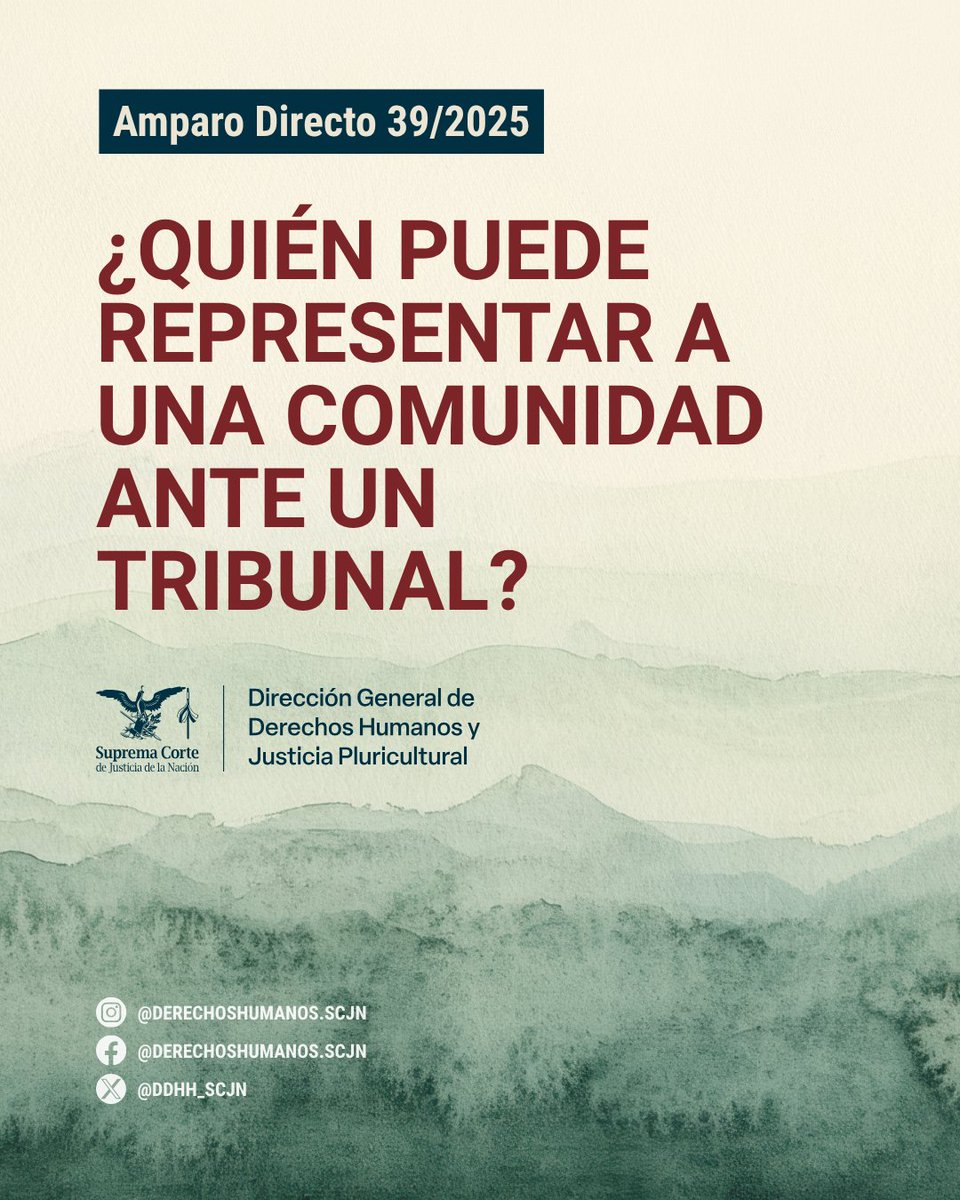 ddhh_scjn's tweet photo. 🧑🏽‍⚖️ El acceso a la justicia de los pueblos y comunidades indígenas también implica reconocer la dimensión colectiva de sus derechos. Su defensa requiere respetar la libre determinación, la autonomía y las formas de representación definidas por las propias comunidades.
 
#DGDHJP https://t.co/dPx3LpYpJA