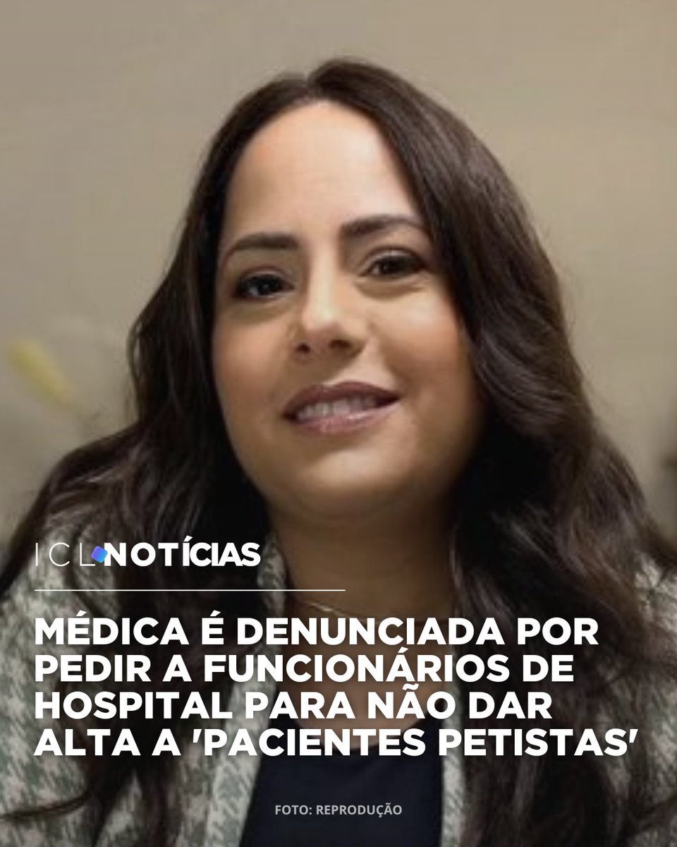 ICLNoticias's tweet photo. A médica Marcella Segato foi denunciada ao MPF, após orientar funcionários e colaboradores da enfermaria do Hospital Célia Câmara (Goiânia) a não conceder alta a “pacientes petistas” durante o fim de semana eleitoral.

Após a denúncia, a médica apagou todas as suas redes sociais. https://t.co/6d4nWwJ5t4