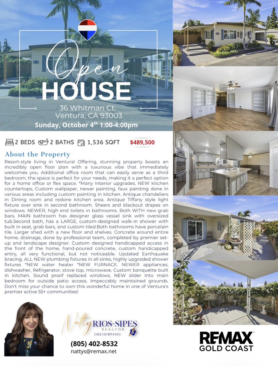 NattyRiosSipes's tweet photo. Open House Alert! #realestatebynatty #venturacounty #openhouse #ventura #beautifulhomes https://t.co/K4eSdcjHax