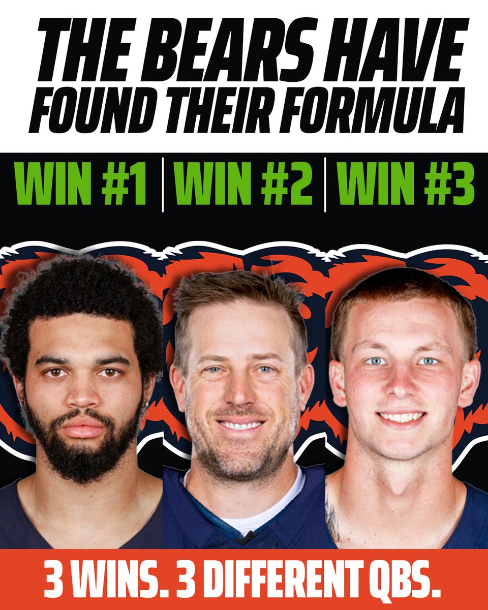 DKSports's tweet photo. The Bears keep changing QBs. 

The winning part stays the same 😭 https://t.co/bNadlUgJPu