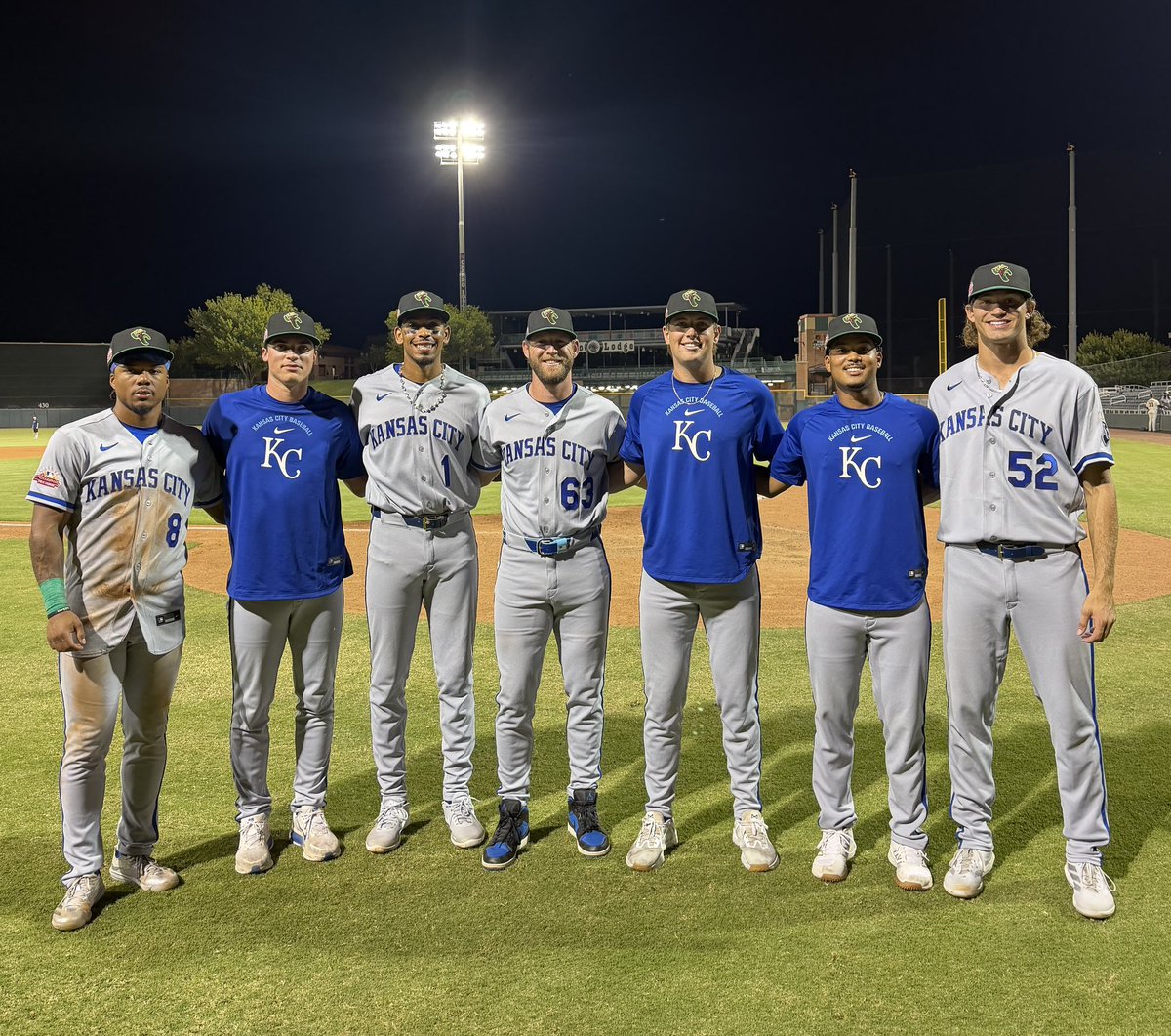 KCRoyalsPD's tweet photo. Dubs in the desert. 🌵

Our guys. 

#RaisingRoyals👑 https://t.co/UiVu6DMQek