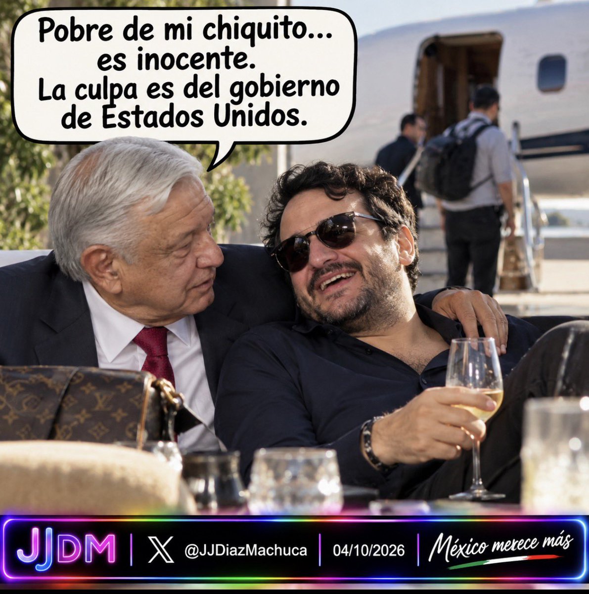 JJDiazMachuca's tweet photo. AHORA RESULTA QUE LA CULPA ES DE ESTADOS UNIDOS

Qué descaro el de Andrés Manuel López Obrador (@lopezobrador_).

En su nuevo libro Pueblo, el expresidente que durante seis años presumió principios, honestidad y autoridad moral ahora dice que fue “canallesco” que el gobierno de Estados Unidos le quitara la visa a su hijo Andrés Manuel López Beltrán y responsabiliza de la decisión a Marco Rubio (@SecRubio ).

JA, JA, JA. ¿Ahora resulta que el gobierno de Estados Unidos tiene la culpa de cómo salieron sus hijos?

No supo criarlos, los convirtió en lo que son y ahora quiere encontrar responsables hasta en Washington.

¿También Marco Rubio educó a Andy? ¿La CIA lo llevaba a la escuela? 😂

Qué cómoda es la 4T: cuando algo alcanza a los López Beltrán, la culpa siempre es de la derecha, de los periodistas, de la CIA o del gobierno de Estados Unidos.

De la familia, jamás.