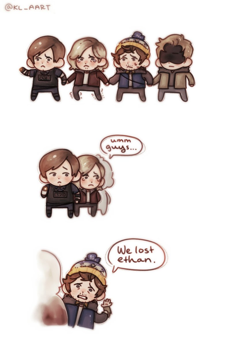 kl_aart's tweet photo. The New Guys!!

4 brain cells in this image and they all belong to Grace🙌
#ResidentEvilㅤ https://t.co/9ZtFcWOm27