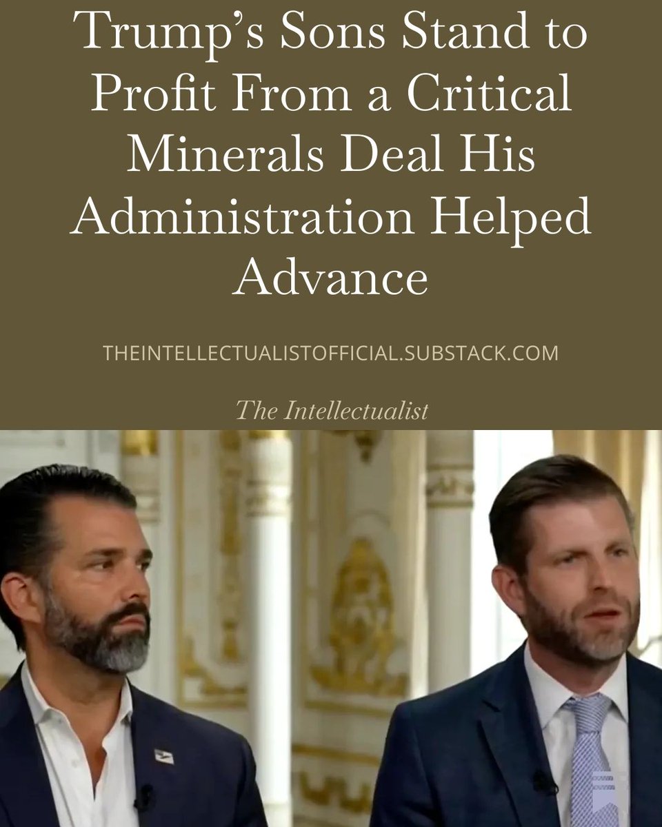 highbrow_nobrow's tweet photo. Trump’s administration helped advance a Kazakhstan tungsten deal. His sons could profit from it. 
https://t.co/GUh8FJVKP9 https://t.co/7KU7aX6Vg1