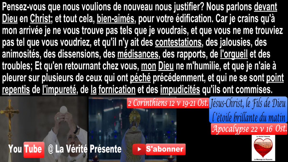 VeritePresente's tweet photo. #Profession, #Doctrine et #Connaissance des #profondeurs de #Satan = {#Eucharistie, #Communion avec #démons, #Sacrifice à des démons, #Adoration de démons, #culte des #anges, culte de l’#armée du ciel, #Hostie, #Idolâtrie, #Fornication} https://t.co/RAk5u1so75 https://t.co/hxRlANbFdZ
