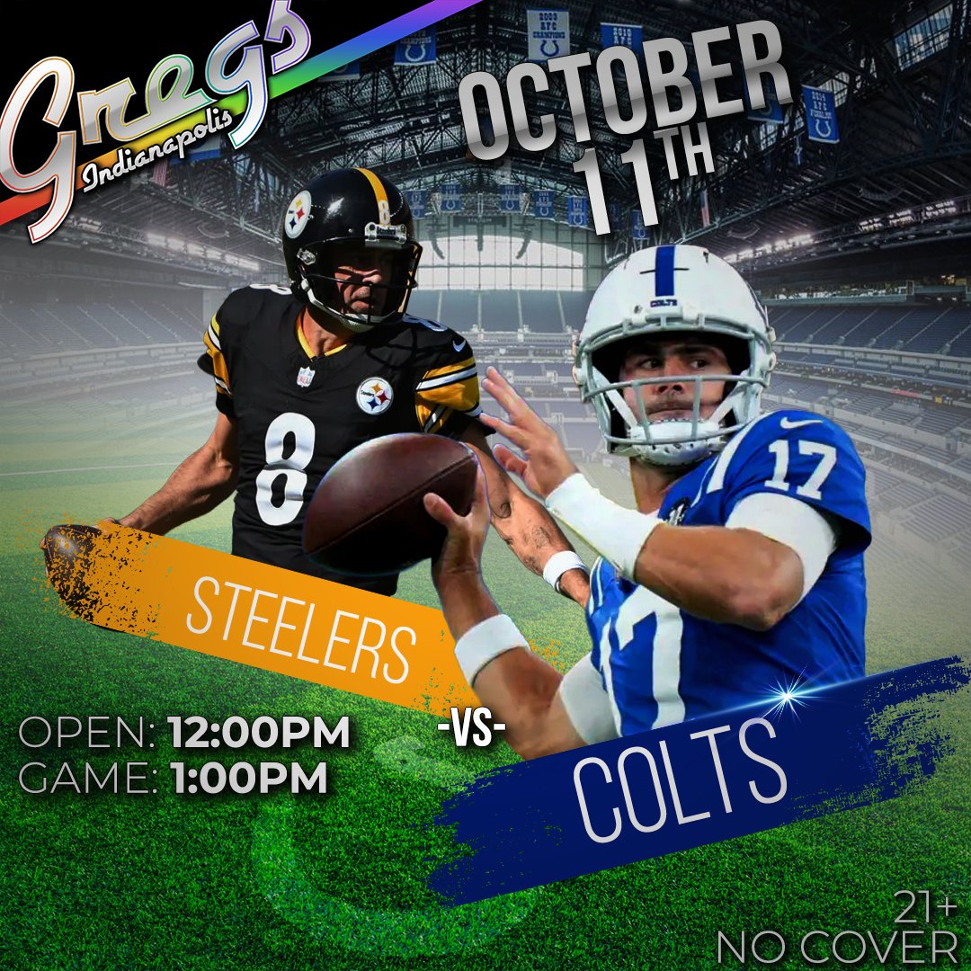 GregsOurPlace's tweet photo. ONE WEEK AWAY!

We open at noon, next Sunday, for Colts vs Steelers at 1:00pm. https://t.co/h2rRJGykdf