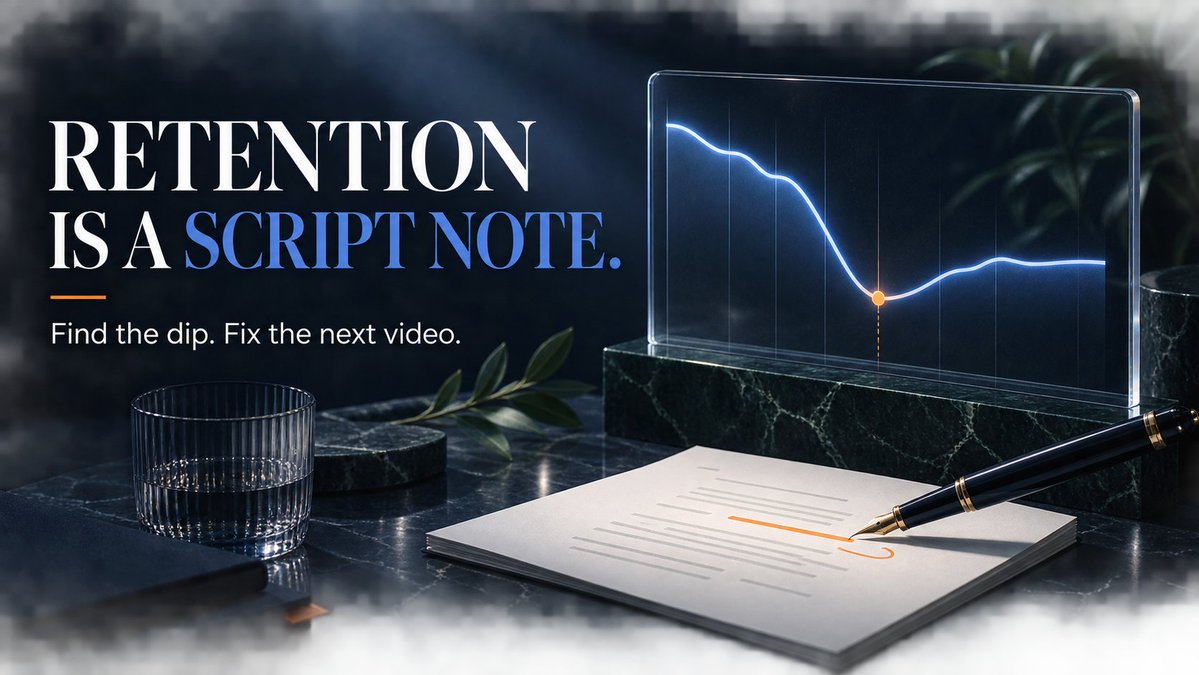 TGG_LongBeach's tweet photo. Your retention graph is not a report card. It is a script note. Find the first meaningful dip, form one hypothesis, and fix one thing in the next video. https://t.co/4qmH0VzXBe