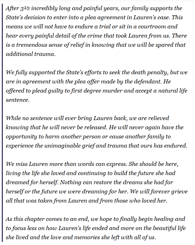HeyDizzzy's tweet photo. Zion Teasley pled guilty to the 2023 murder of Lauren Heike who was found stabbed on a hiking trail in Phoenix. In exchange Teasley will receive Life instead of a possible Death Penalty had he gone to trial. Sentencing 12/4. 
RIP Lauren💔

Statement from the Heike family👇 https://t.co/lxbo6NEE5V