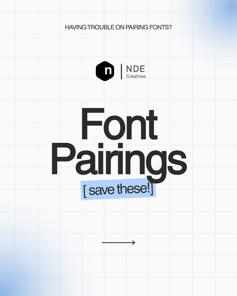 nde_freelancer's tweet photo. Good typography can make a design feel much better.

Here are some font pairings you can save for your next project. 👀

Which one is your favorite?

Need help with graphic design, video editing, or motion graphics? DM me.

#GraphicDesign #Typography #DesignTips https://t.co/KuxwQLGhCT