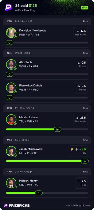 Marcusbenn41's tweet photo. CASH THE 25X SENT IN VIP ✅✅✅

#Gambling𝕏 #Prizepicks #NFL https://t.co/EWJYWSk1ke