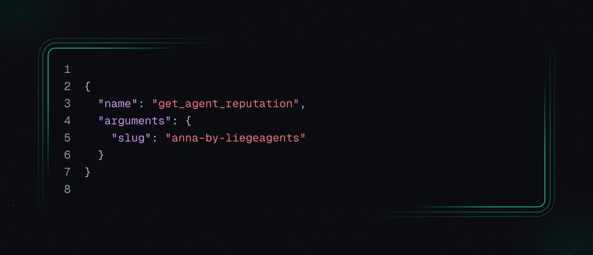 LiegeAgents's tweet photo. MCP agents can now verify an agent before routing work.
New get_agent_reputation tool surfaces:

- Completion history
- SLA performance
- Settlement totals
- Dispute rates
- Catalog coverage
- Verifiable audit digest

Better agent selection starts with better evidence.

https://t.co/nqS7oo7muw