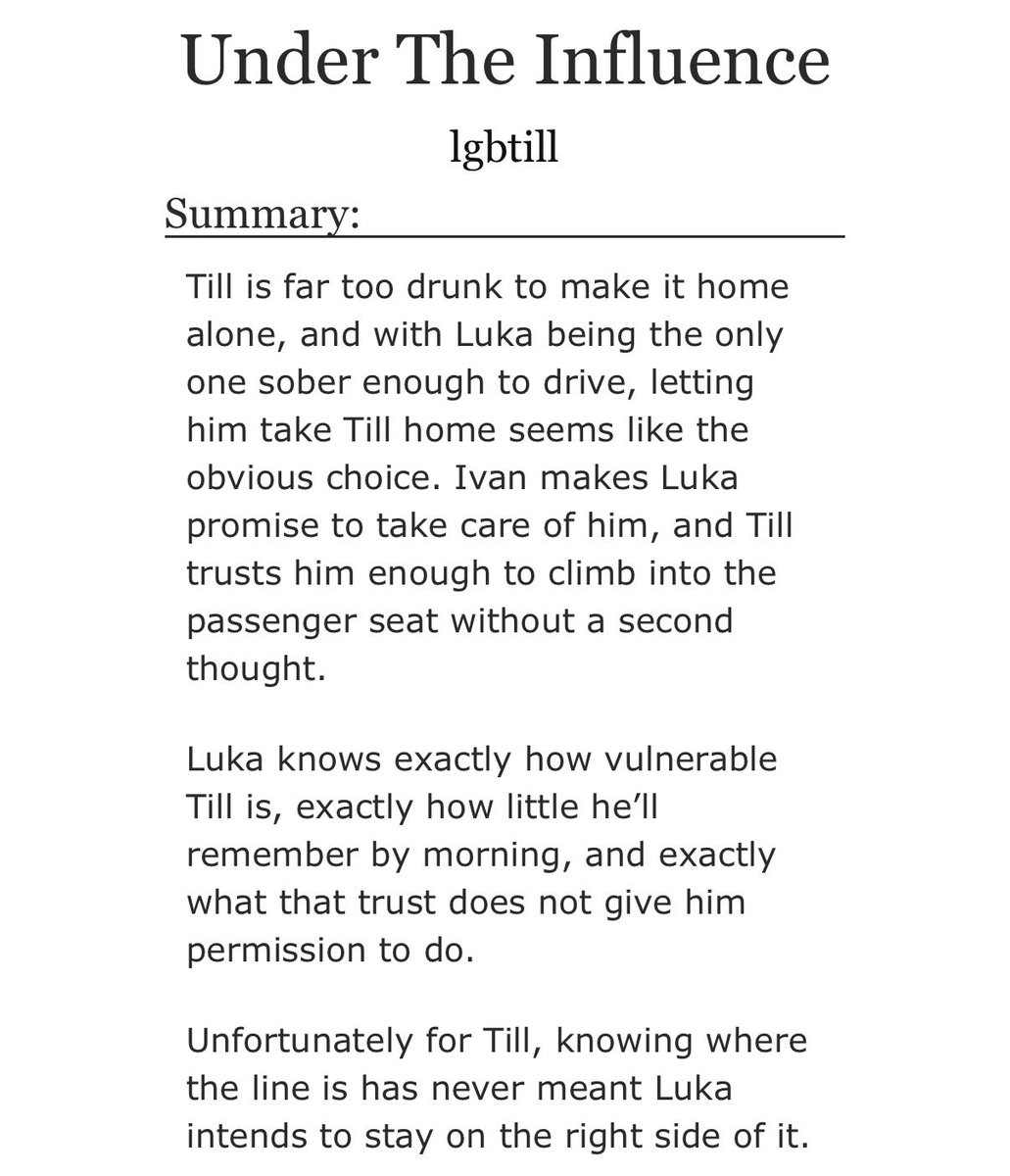 ihateivantill's tweet photo. Under The Influence
#lukatill🔞
- rape/non-con🕊️🪦
- intoxication

https://t.co/urVXxpu2R7 https://t.co/ddeWVCuRZD