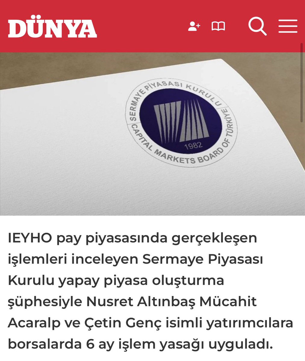 Finvox_'s tweet photo. SPK belgeleriyle sabit:

Nusret Altınbaş, #IEYHO’da yapay piyasa şüphesiyle 6 ay işlem yasağı alıyor. 

Aynı isim ve Alnus Yatırım, #DERHL hissesinde piyasa dolandırıcılığı tespitiyle 2 yıl ceza yiyip savcılığa sevk ediliyor.  

Peki geldiğimiz noktada ne oluyor?
#AtlasPortföy’ün #DFI fonu, portföyünün %57'sini gidip bu şaibeli #IEYHO hissesiyle dolduruyor!

Fon tasfiyeye sürüklendiğinde birim fiyatı 0,40 TL’ye kadar düşüyor/düşürülüyor.

Göz göre göre gelen bu çöküşte fon yöneticileri neden hesap vermiyor? 

Yetkililere soruyorum: Bu fonu batıran ihmaller silsilesi karşısında mağdur edilen yatırımcının anaparası nasıl ödenecek? 

@spkgovtr @memetsimsek #fonmağdurları