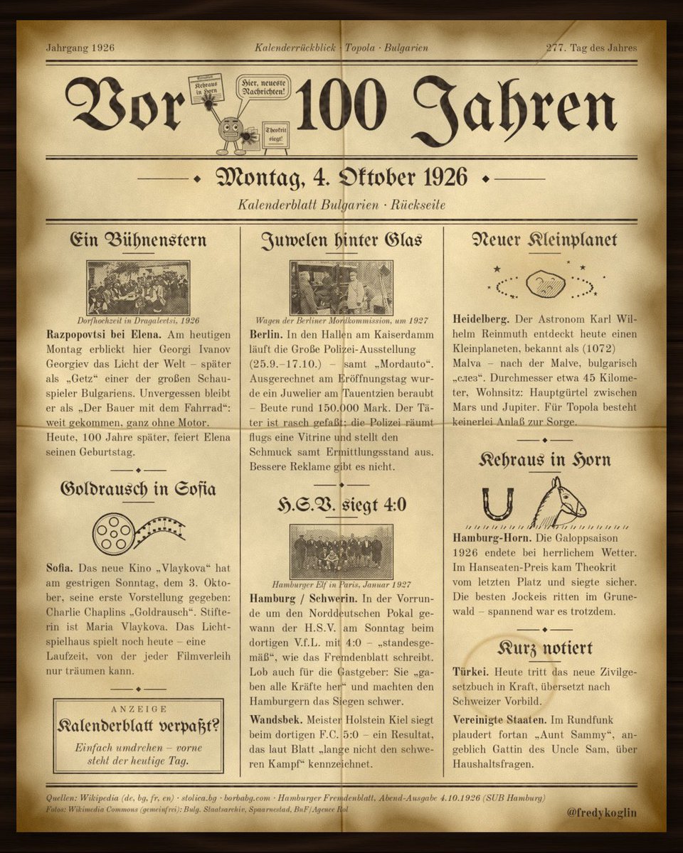 fredykoglin's tweet photo. Ein Tag, zwei Länder, eine neue Heimat, Heute vor 100 Jahren.
#Deutschland #Bulgarien #X
#Facebook #Bulgaria #RegionBulgarien #Nordostbulgarien #Schwarzmeerküste #Balkan #Balkangebirge #Auswandern #Auswanderer #DeutscheAuswanderer #DeutscheInBulgarien #GermanExpats #ExpatLife #LivingAbroad #DeutscheImAusland #LebenInBulgarien #BulgarischesLeben #AlltagInBulgarien #BulgarischeKüche #Rakia #Gastfreundschaft #Sofia #Varna #Burgas #Plovdiv #Nessebar #Sozopol #Baltschik #Photography #Love #Fotografie #instagram #WhatsApp
#vor100Jahren #Kalenderrückblick
#Zeitgeschichte
#Nostalgie