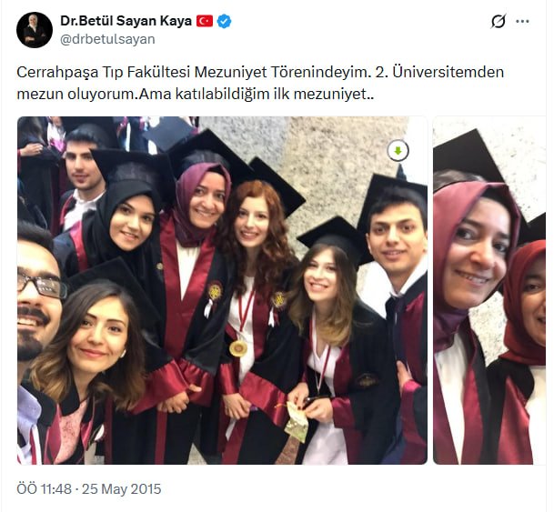 Liyo_Yonmi's tweet photo. Size bir şey sorucam; 
Fatma Betül Sayan Kaya'nın okula hiç gitmeden Cerrahpaşa tıp mezunu olması müthiş bir başarı değil mi? https://t.co/JrzzahKVlL