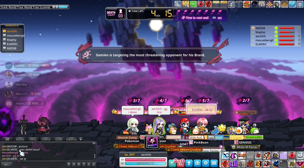 Rehanakbarr's tweet photo. big thanks to new feature dimensional battleground , because i now can raid boss with my old friend in AIN , its really worth #InterWorldLog @MaplestoryU https://t.co/TgOeLX1UAl