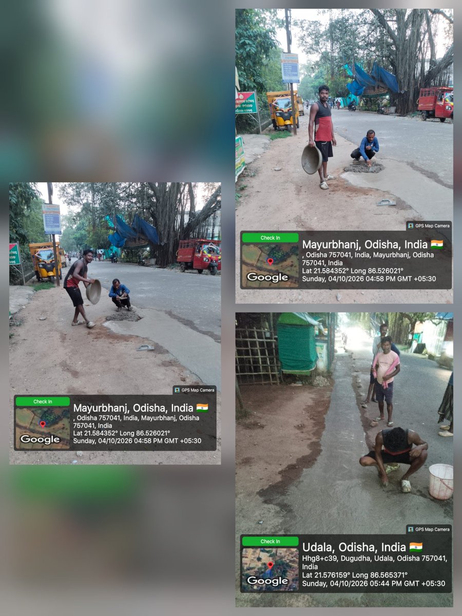 GMwatcobpd's tweet photo. 🛠️ Road restoration work near Medical UGR, Ward No. 1, under Udala NAC.
Work undertaken to improve road safety and ensure smooth movement for the public.

#Udala #Mayurbhanj #Odisha #RoadRestoration #PublicService https://t.co/kbYMmLcLkv