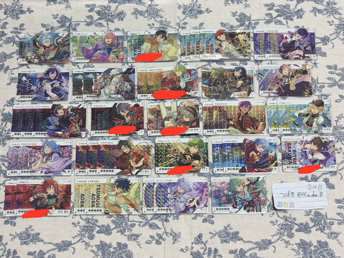 M_in_the_D's tweet photo. 【譲渡/交換】あんスタ カードダス

［譲］渉 桃李 北斗 真緒 翠 忍 千秋 奏汰 一彩 マヨイ 凪砂 日和 ジュン 宗 みか ニキ HiMERU こはく 晃牙 アドニス なずな 創 敬人 颯馬 ジュイス 望見 舞珠 チトセ 司 レオ 泉 凛月 夏目 つむぎ 斑 ライカ カンナ https://t.co/iO38nXuS8b