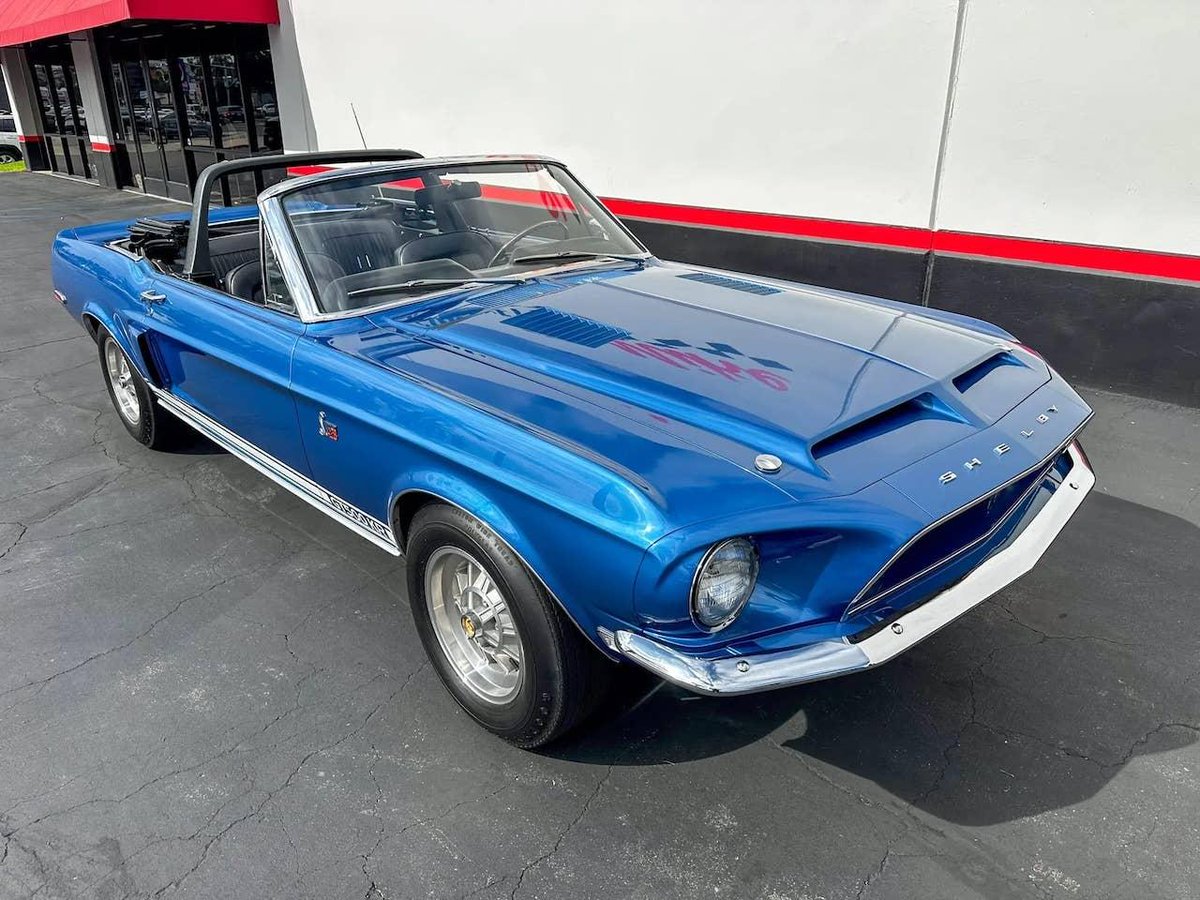 Lady330Boss's tweet photo. Muscle car history just got more expensive. 🔥

A numbers-matching 1968 Shelby GT500KR convertible sold for $385,000 at Mecum Nashville.

Originality still matters.

#Shelby #GT500KR #ClassicCars #MuscleCars https://t.co/HbTiCAscAG