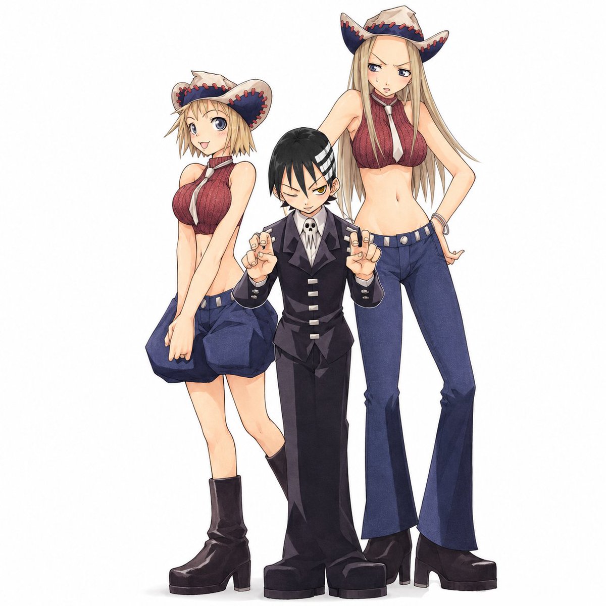 souls_max's tweet photo. I always found it cute how tiny Kid was compared to the Thompson sisters in his debut design. https://t.co/qI6iQlJ6n4