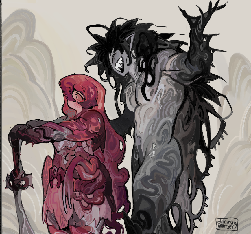 dialingnumber9's tweet photo. gray the shadow monster and cherry the body monster :) https://t.co/LMwHKsADFn