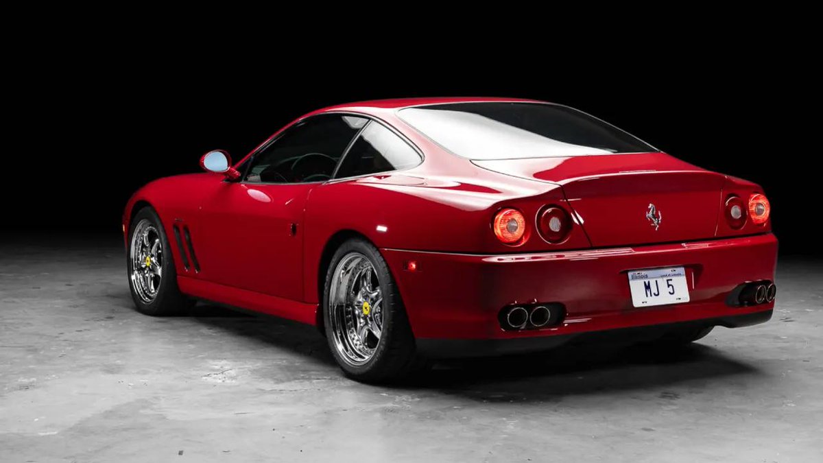 Lady330Boss's tweet photo. $2.7 million for a Ferrari 550. 🏎️💰

Michael Jordan’s 1997 Ferrari 550 Maranello sold for $2.7M.

The car is special but the provenance may be even more valuable.

#Ferrari #MichaelJordan #ClassicCars #CollectorCars https://t.co/ta8REhFoC3